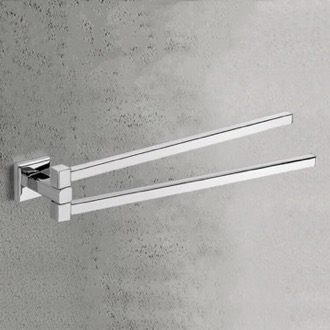 Towel Bar 14 Inch Polished Chrome Double Swivel Towel Bar Gedy 6923-13